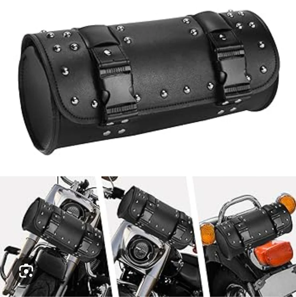 Leatherworks Inc. 100 Leather Motorcycle Tool Bag - Studded Black